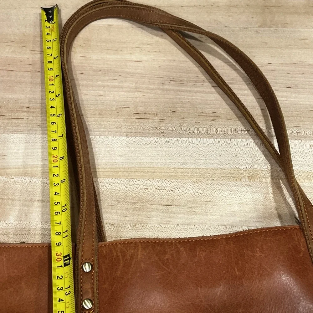 Szone Brown Cowhide Leather Tote Bag, Zipper Closure, Dual Strap, Large Size